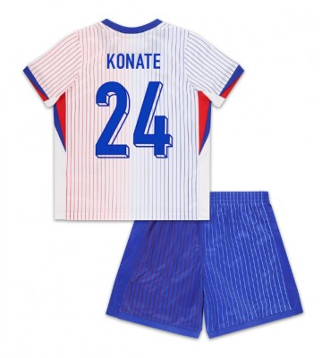 Frankrig Ibrahima Konate #24 Udebanesæt Børn EM 2024 Kort ærmer (+ korte bukser)